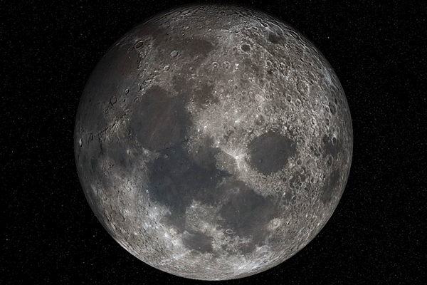 La luna vista desde un telescopio.