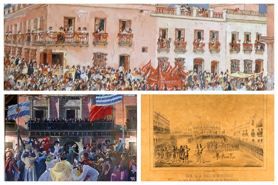 collage con imágenes que representan la Jura de la Constitución de 1830