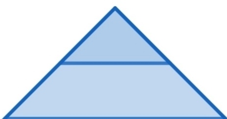 triángulo con dos sectores para pintar