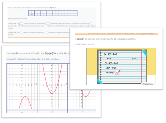 Captura de pantalla de actividades de matemática.