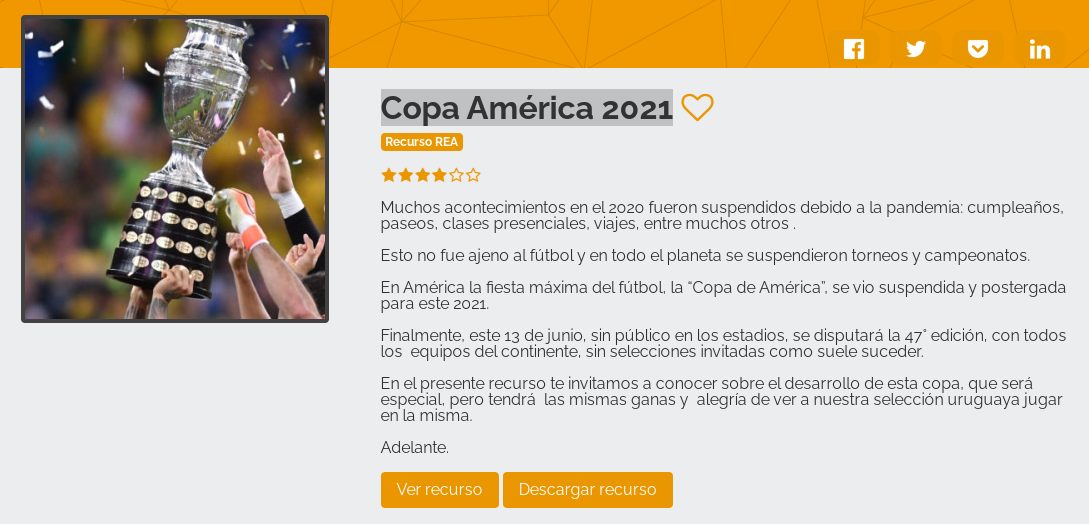 Objeto de Aprendizaje  Copa América - Portal CEIBAL