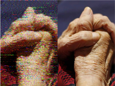 imagen de manos de mujer mayor