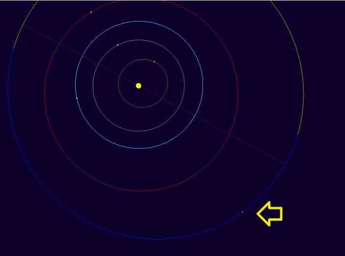 Ubicación del asteroide (5659)Vergara en el sistema solar (21/11/2016)