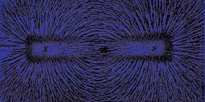 Espectro magnético de un imán recto.