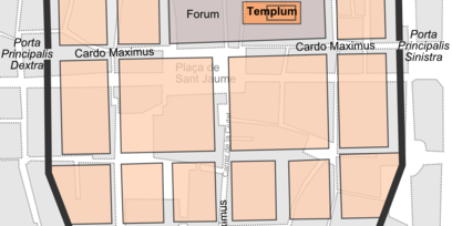 Plano de la ciudad de Barcino, actual Barcelona