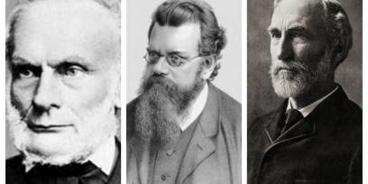 Fotografías de Clausius, Boltzmann y Gibbs
