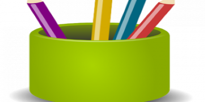 Portalápices con lápices de colores