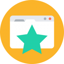 Una estrella sobre una ventana de navegador web