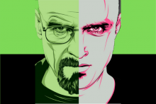 Ilustración rostro de Walter White y Jesse Pinkman