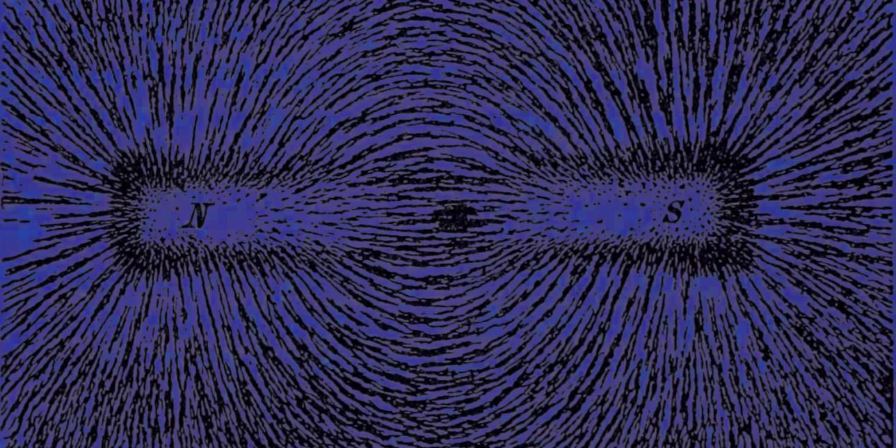 Espectro magnético de un imán recto.