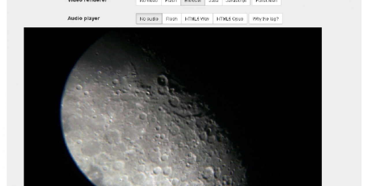 captura de pantalla de aplicaciòn IP WEbcam para exhibir Luna