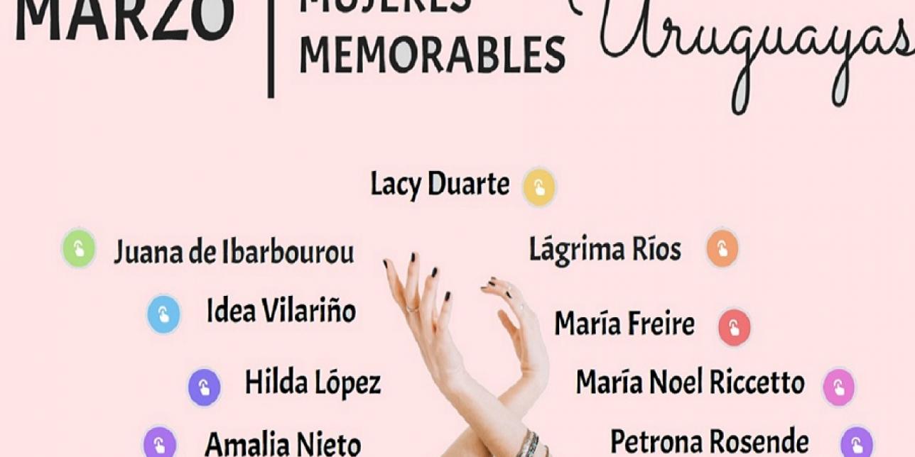 Imagen con nombres de mujeres memorables uruguayas