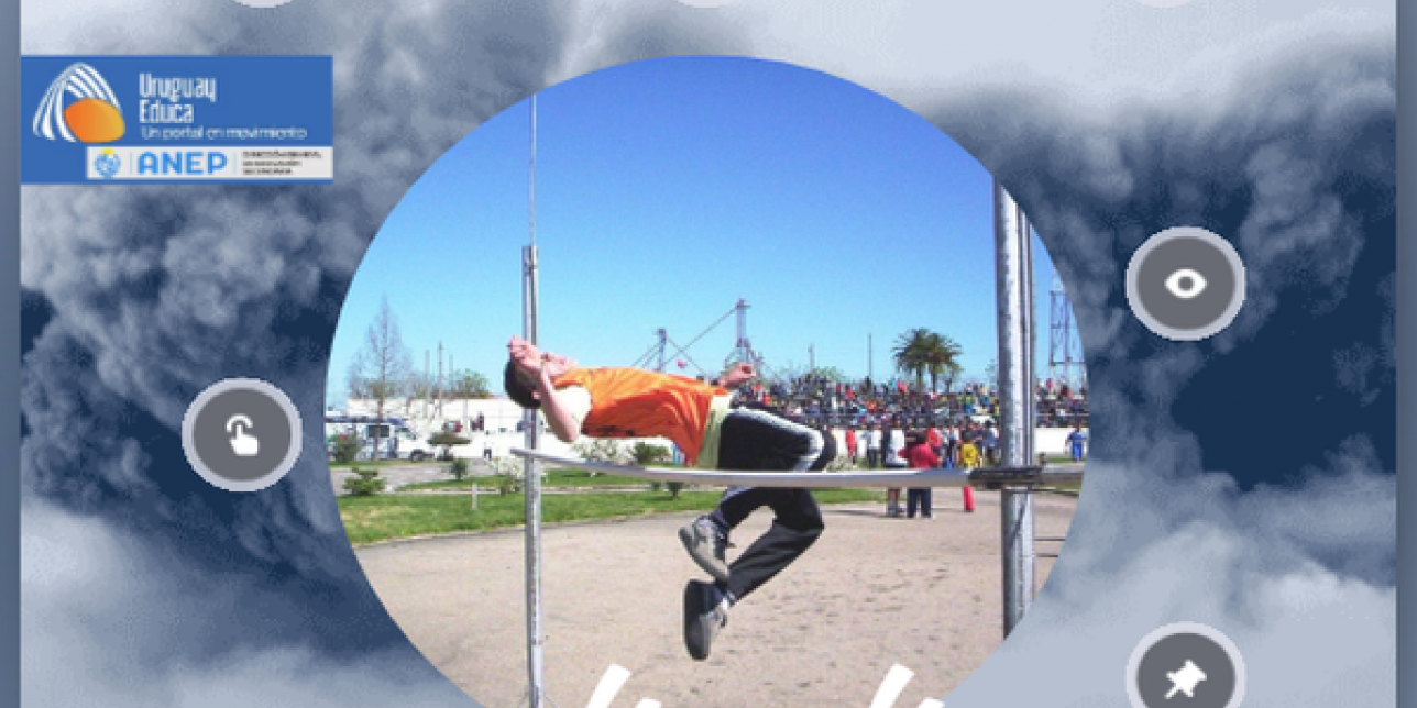 Imagen de recurso interactivo con alumno realizando salto alto.