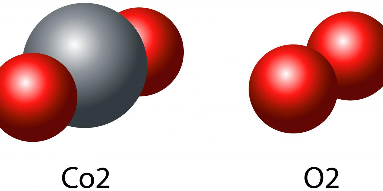 Moléculas de Co2 y O2