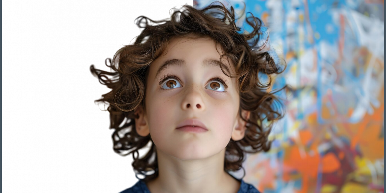 Imagen fotográfica de retrato de niño con diferentes fondos.