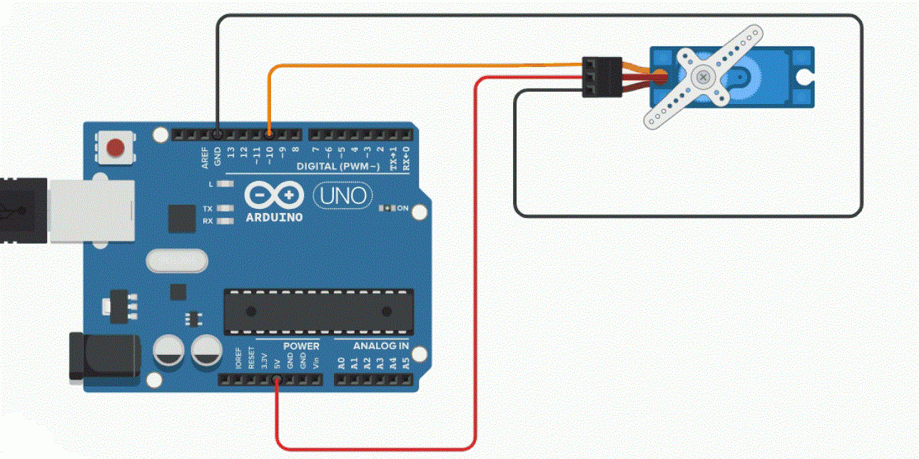 Circuito correspondiente a la conexión de un motor servo