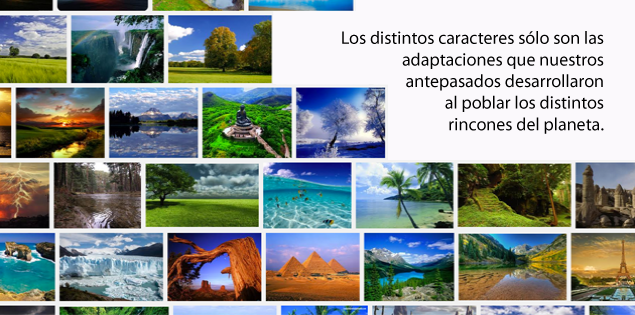 Los distintos caracteres s&oacute;lo son las adaptaciones que nuestros antepasados desarrollaron al poblar los distintos rincones del planeta.