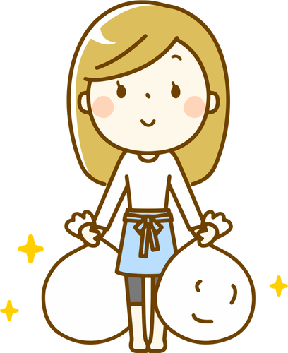 niña con bolsas de regalos