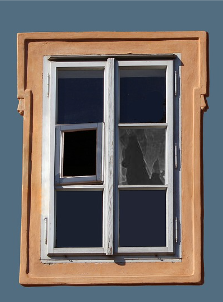 Ventana con vidrio roto
