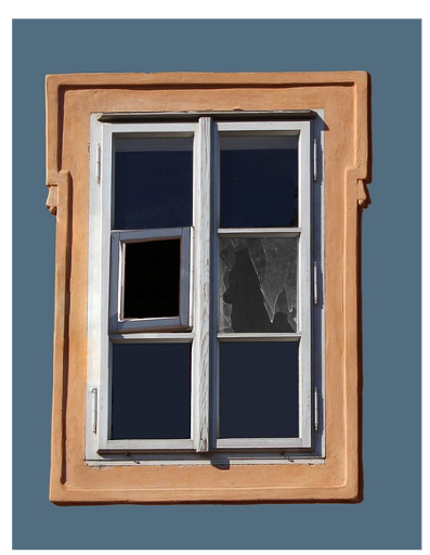 Ventana con vidrio roto