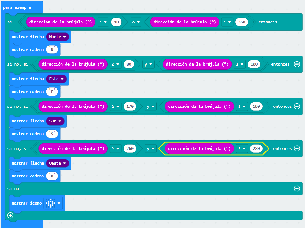 Programación 2 de la brújula