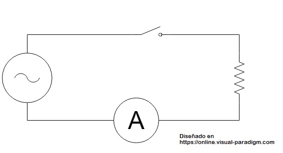 Amperímetro en circuito de corriente alterna