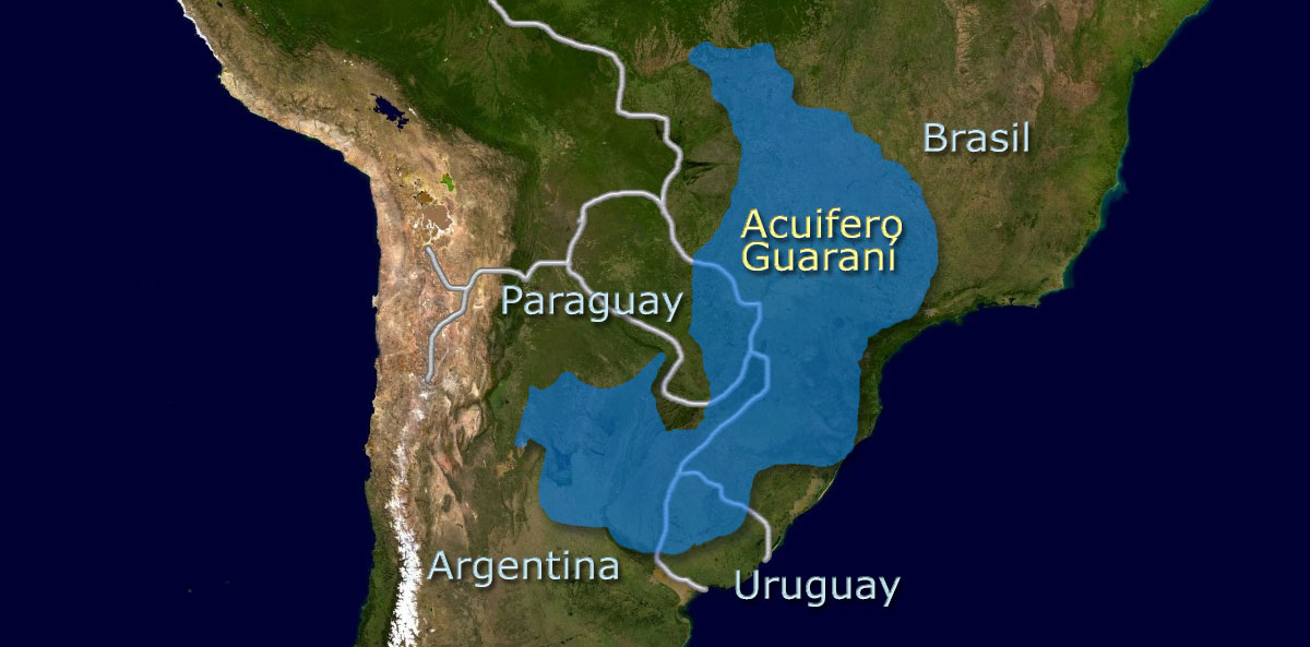 Acuífero guarani, mapa.