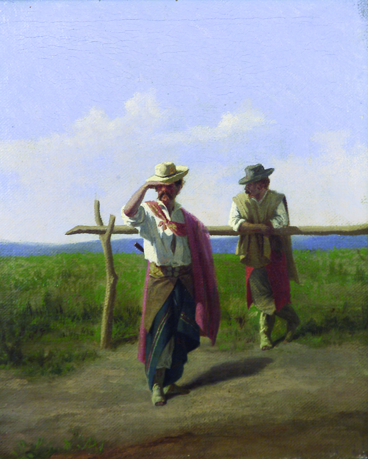 Pintura "Dos gauchos en el palenque" del pintor uruguayo Juan Manuel Blanes.