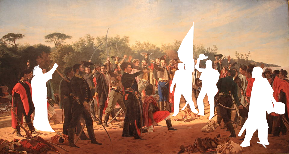 "Juramento de los Trenta y Tres Orientales" con cuatro personajes faltantes