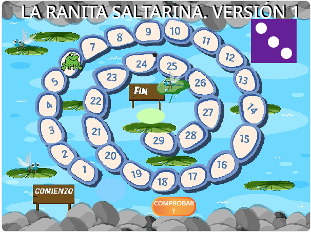 La ranita esta en el 6 y en el dado hay un 3