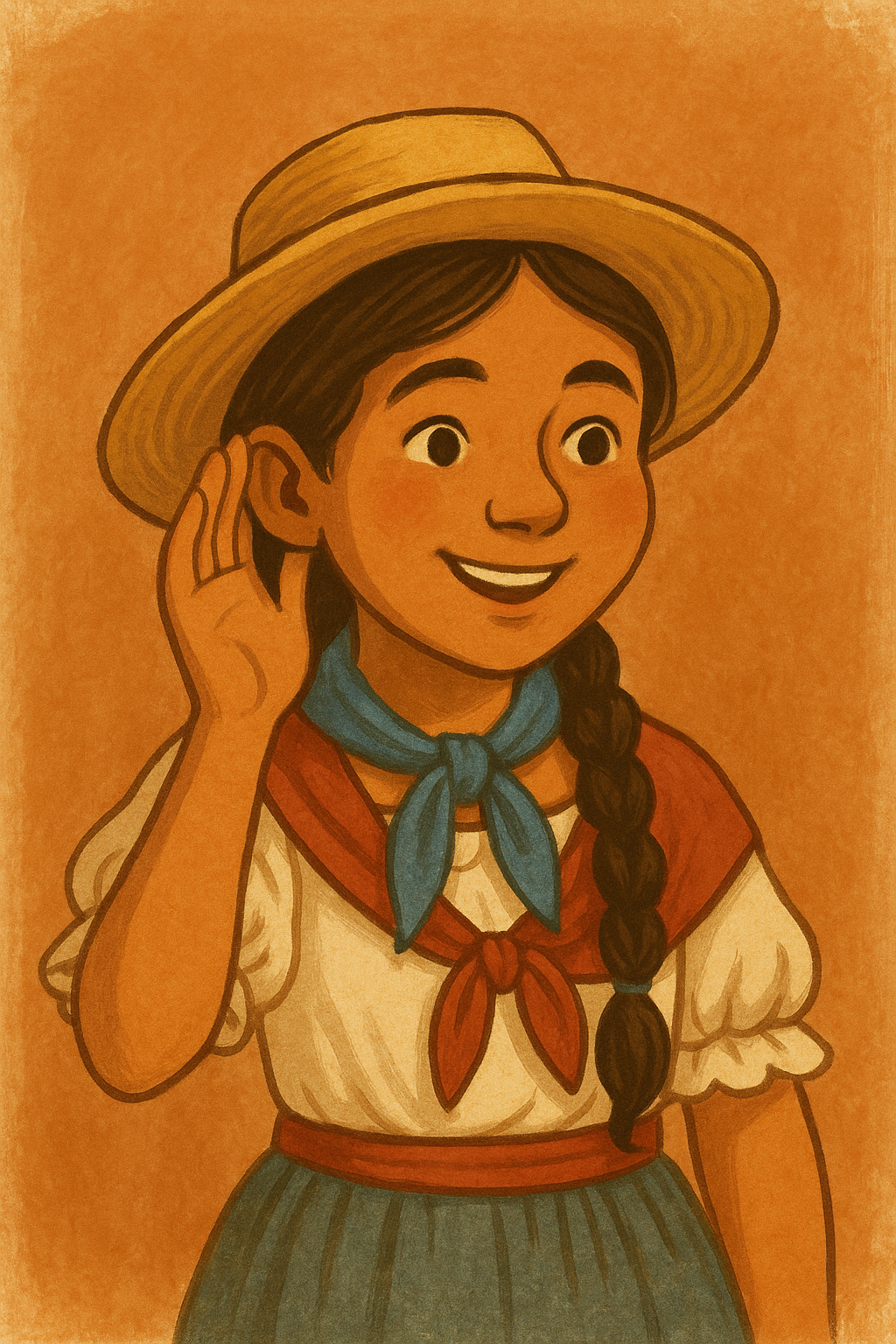 Niña escuchando