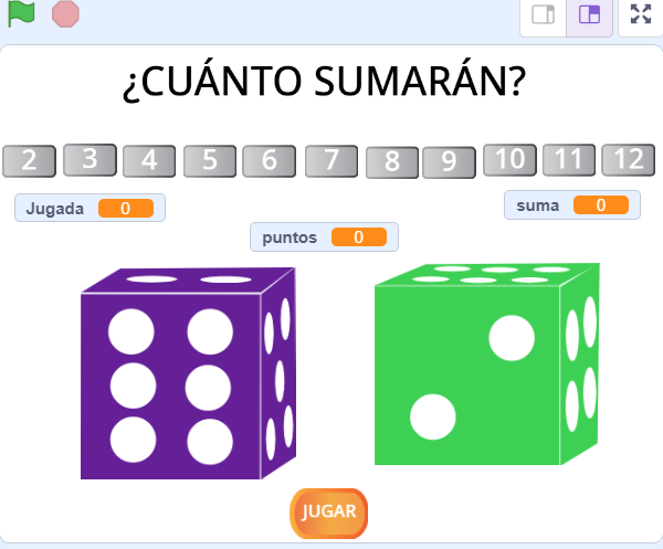 Captura del juego La suma de dados