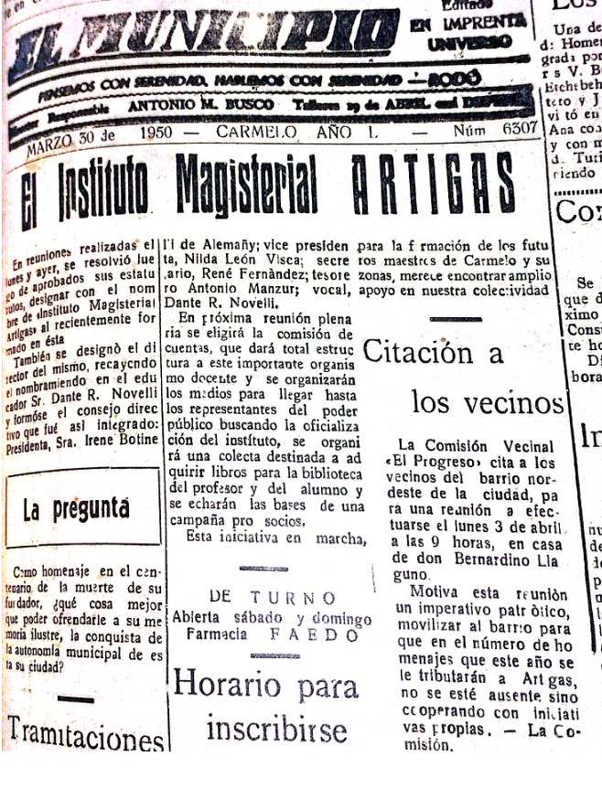 Diario el Municipio, 1950
