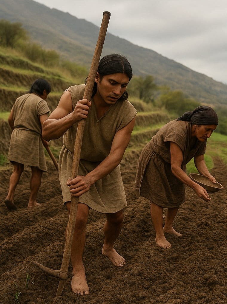 Pueblo indígena trabajando la tierra