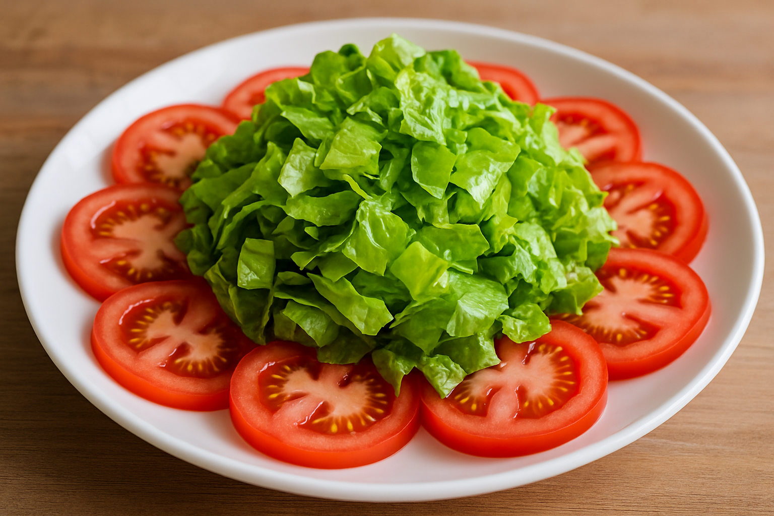 Ensalada de lechuga y tomate.