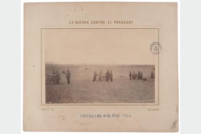 Artillería del Ejército aliado, previo a la batalla de Boquerón. Tuyuty, Paraguay, 18 de julio de 1866. 