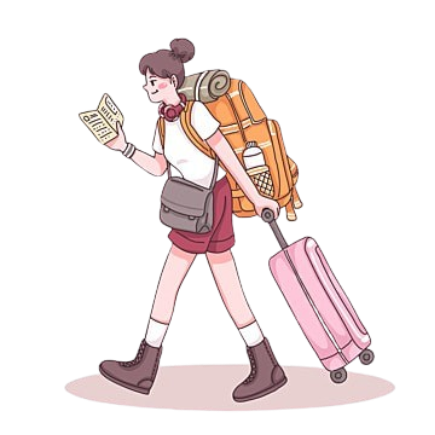 Girl with luggage