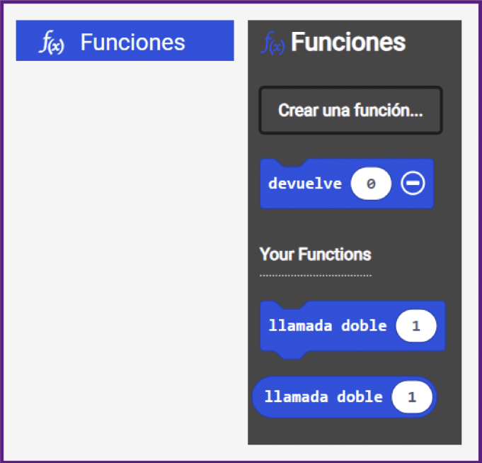Creación de funciones en MAkeCode