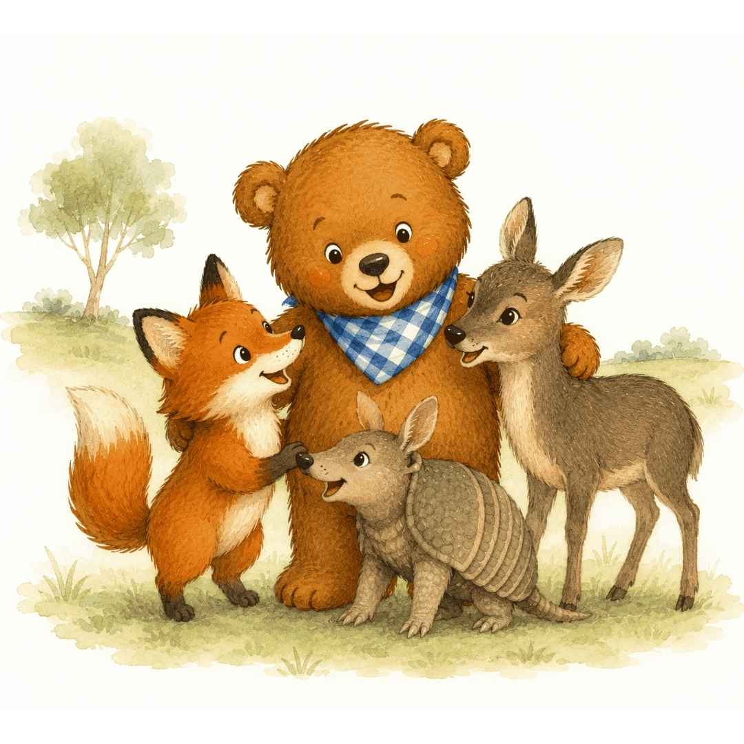 Oso, Zorrito de monte, Guazubirá y Mulita