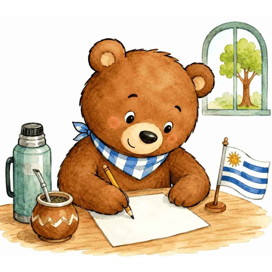 Oso escribiendo una carta