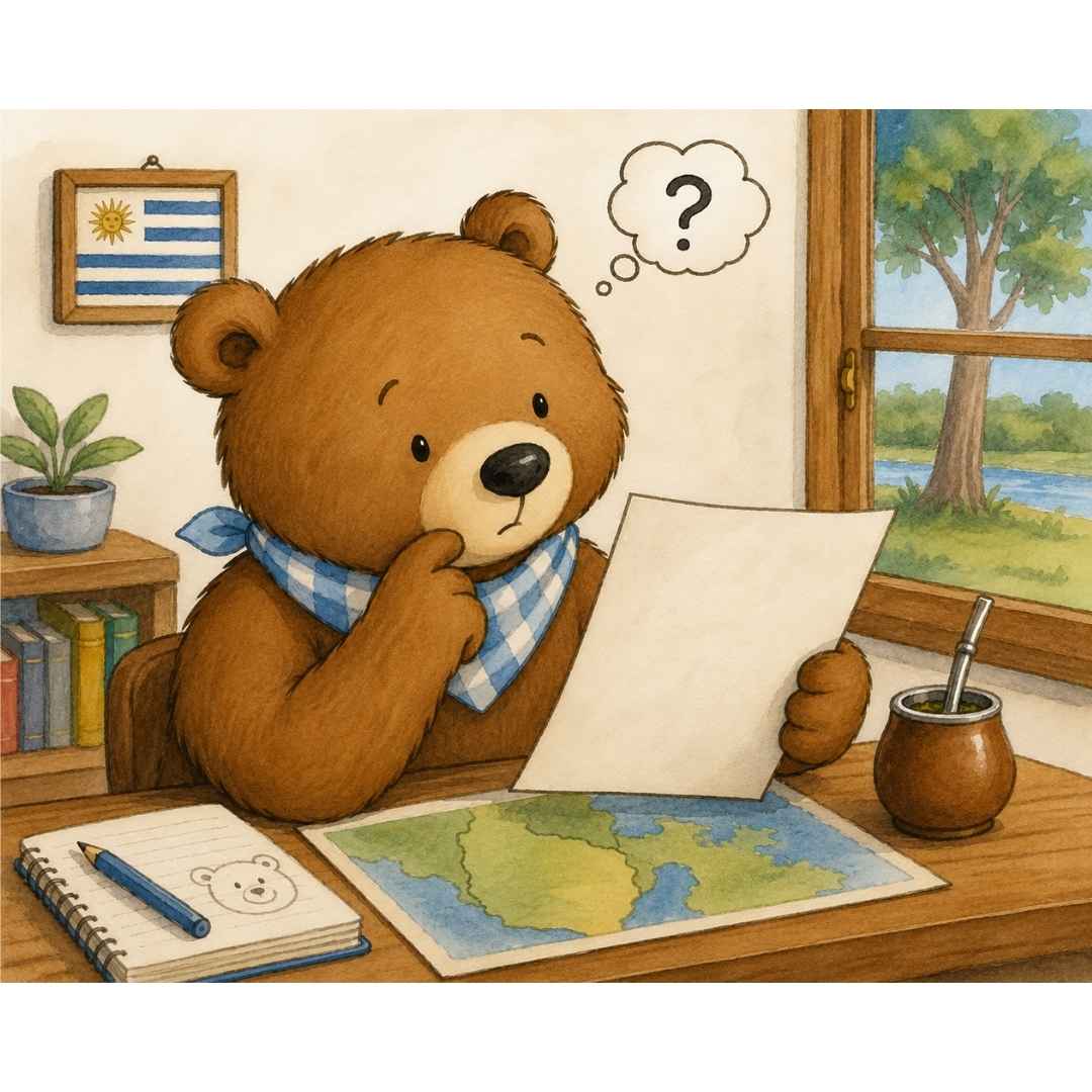Oso comprendiendo una carta