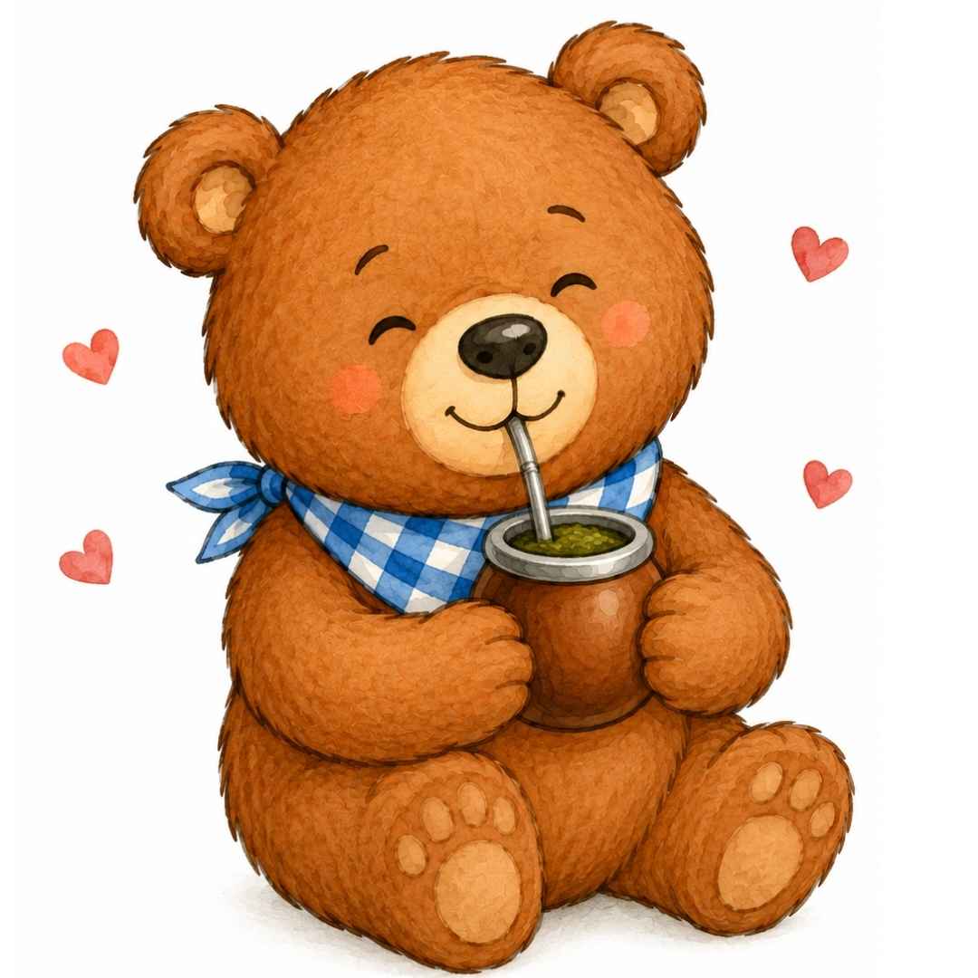 Oso tomando mate
