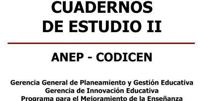 Texto que dice Cuadernos de estudio II, Anep codicen.