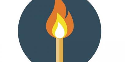 Icono de un fósforo encendido