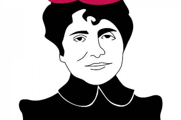 Caricatura de Rosalía de Castro.