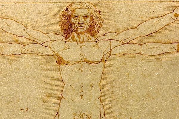 Fragmento de la obra 'Le proporzioni del corpo umano secondo Vitruvio' (el hombre de Vitruvio), de Leonardo Da Vinchi