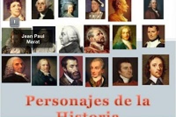 Fotocomposición de varios retratos de personajes históricos
