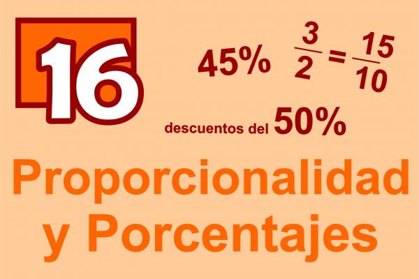 Texto: Proporcionalidad y porcentajes. Número 16
