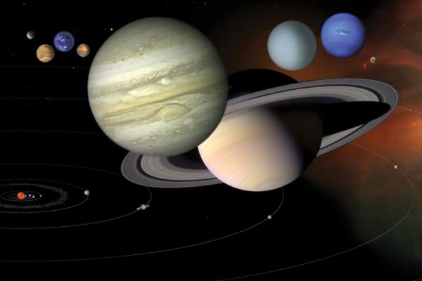 Representación de los planetas a escala