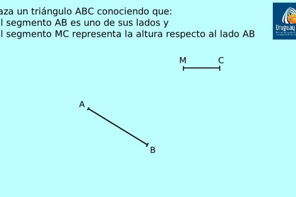 Segmentos dados para trazar triángulos